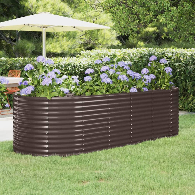 VIDAXL -Planungsbox 249x100x68 cm Pulver -bezogener Stahlbraun