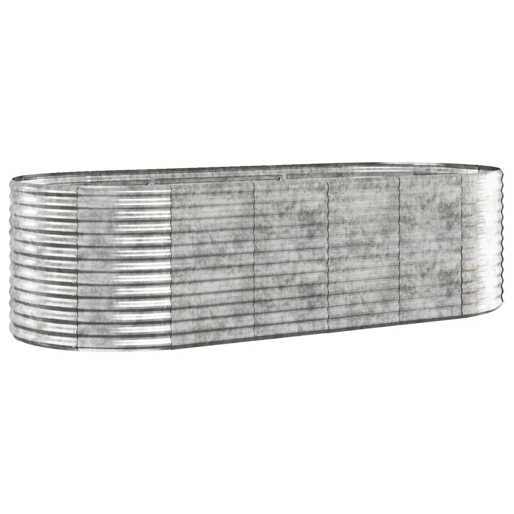 VIDAXL -Planungsbox 249x100x68 cm Pulver -bezogenes Stahl Silber gefärbt