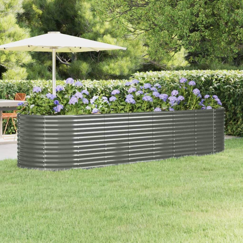 VIDAXL -Planungsbox 322x100x68 cm Pulver -Stahlgrau grau