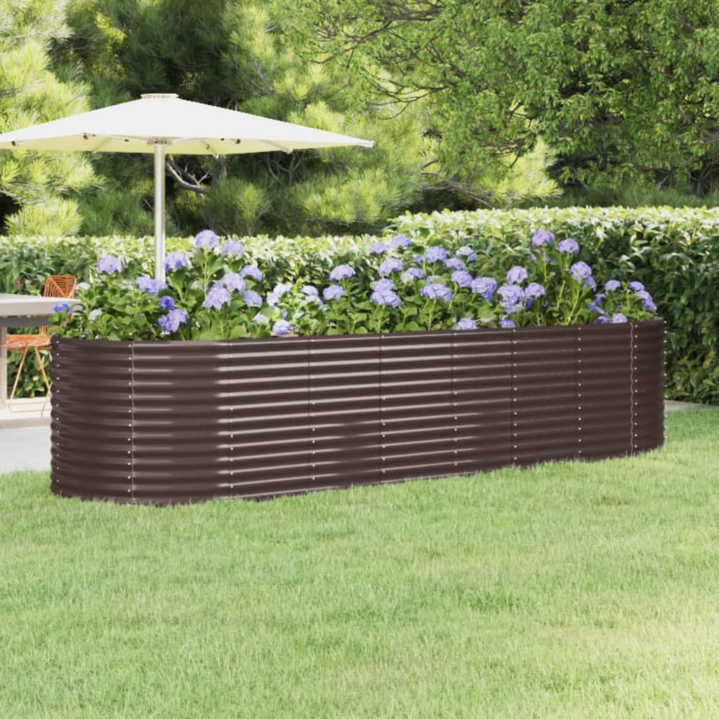 VIDAXL -Planungsbox 322x100x68 cm Pulver -Stahlbraun
