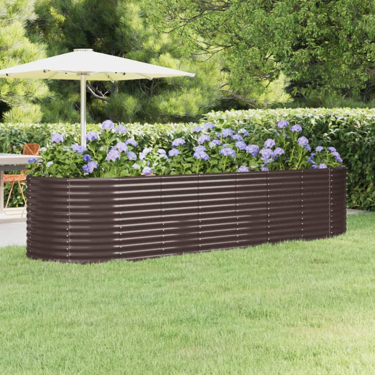 VIDAXL -Planungsbox 322x100x68 cm Pulver -Stahlbraun