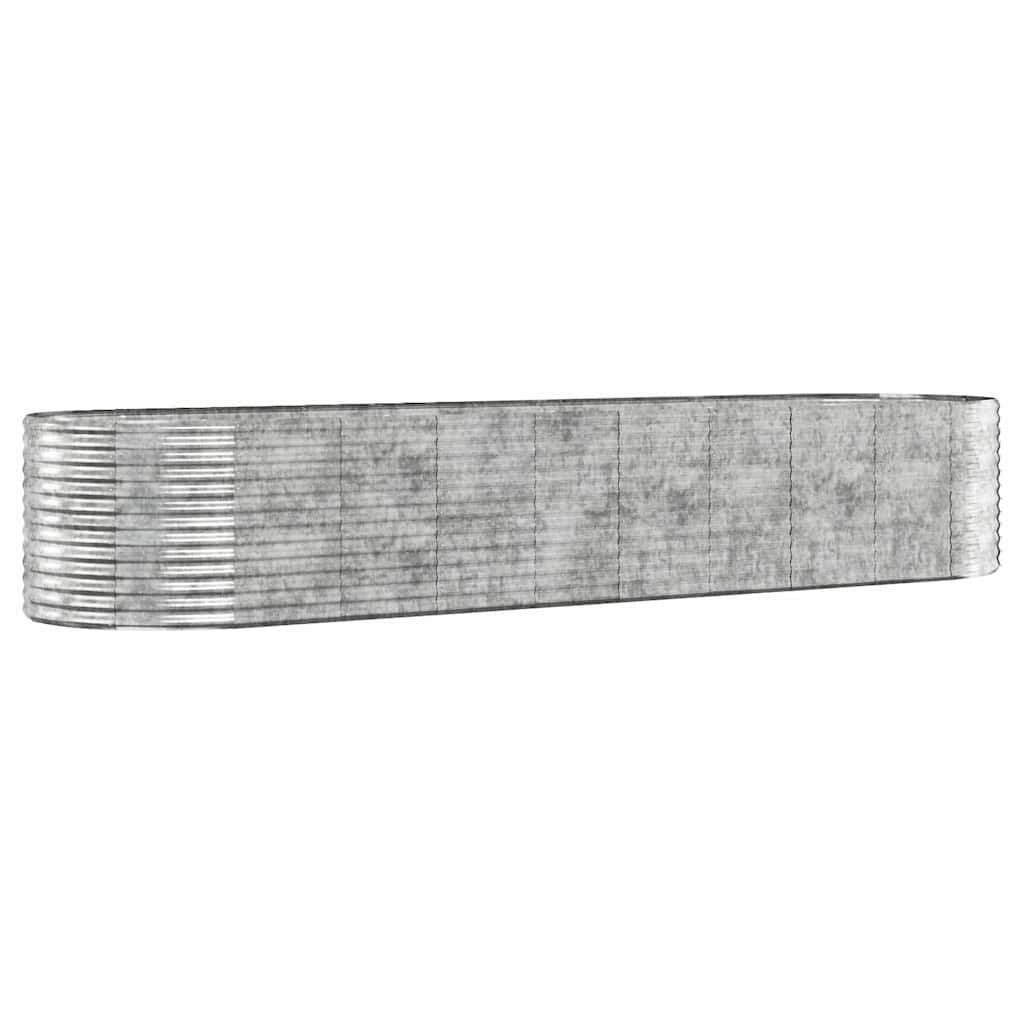 VIDAXL -Planungsbox 396x100x68 cm Pulver -Stahl Silber gefärbt