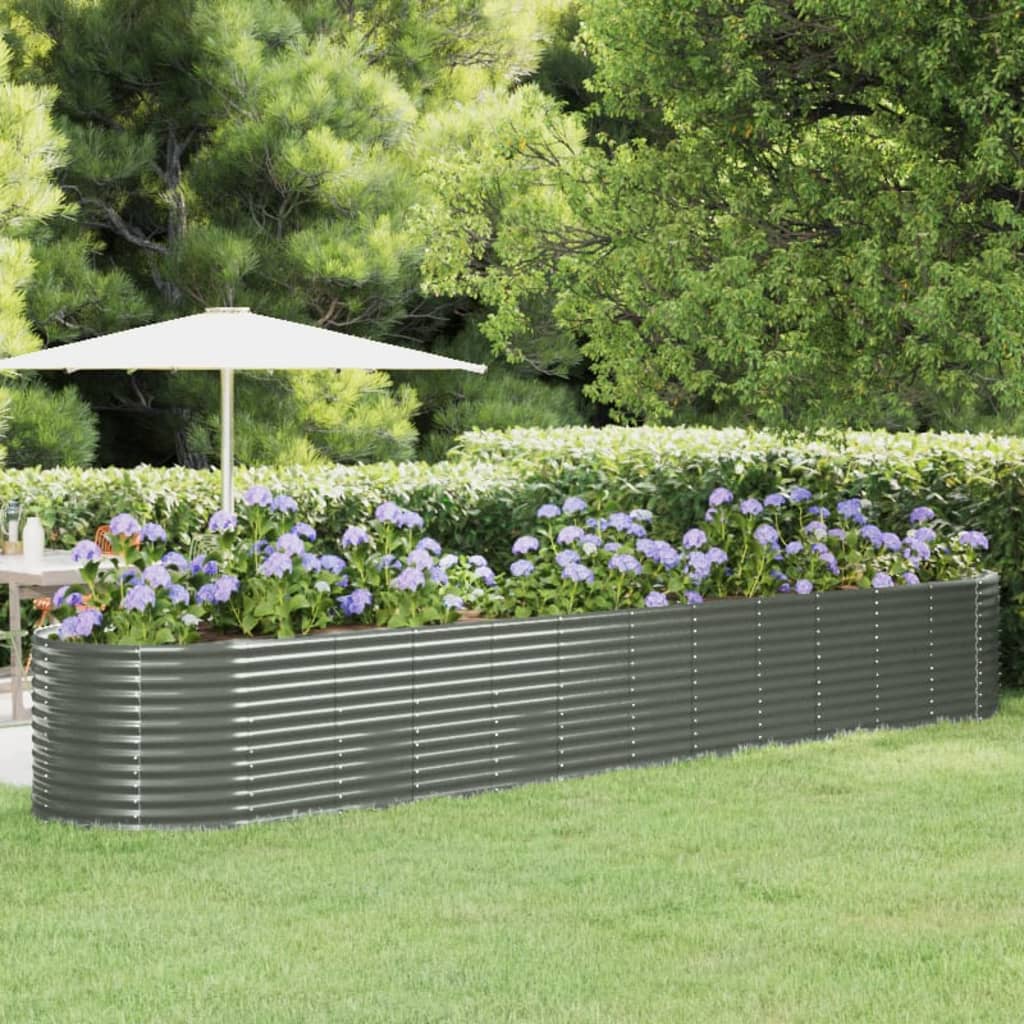 VIDAXL -Planungsbox 507x100x68 cm Pulver -Stahl grau