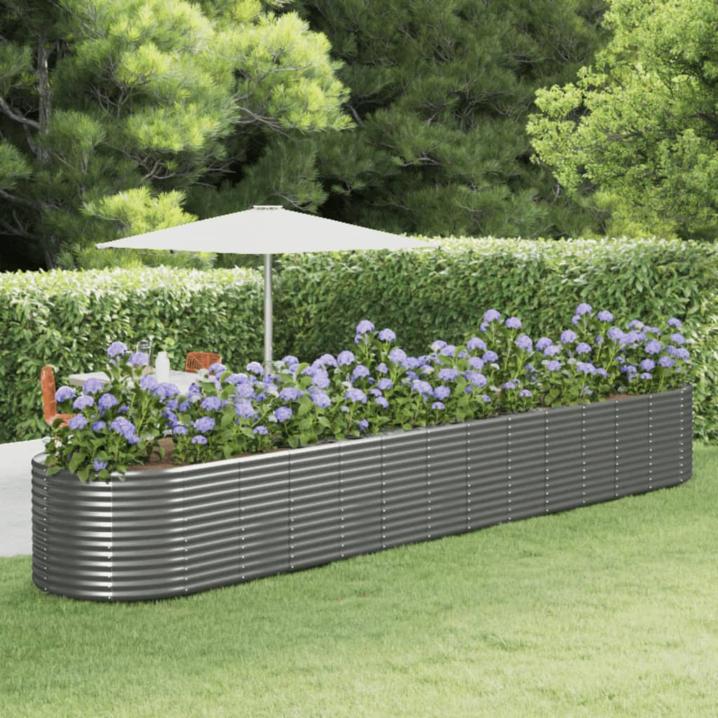 VIDAXL -Planungsbox 554x100x68 cm Pulver -Stahlgrau grau