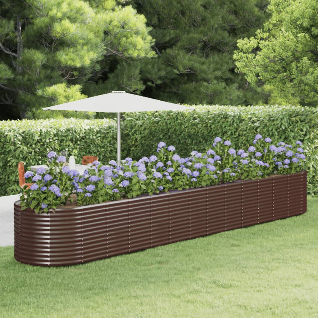 VIDAXL -Planungsbox 554x100x68 cm Pulver -bezogener Stahlbraun