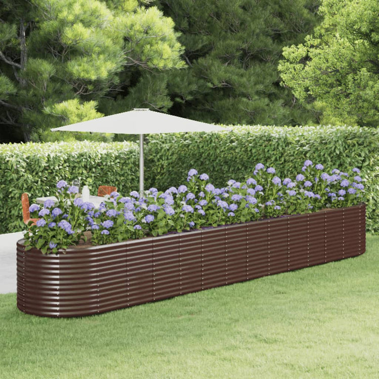 VIDAXL -Planungsbox 554x100x68 cm Pulver -bezogener Stahlbraun