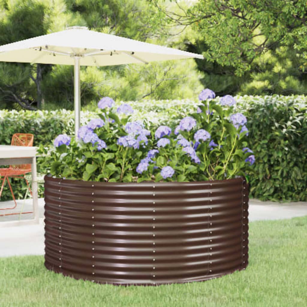 Vidaxx erhöhte Gartenbox braun 140x140x68 cm verzinkter Stahl