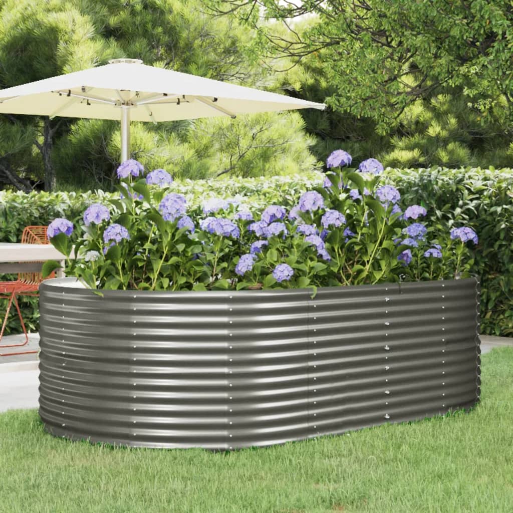VIDAXL -Planungsbox 212x140x68 cm Pulver -Stahlgrau grau