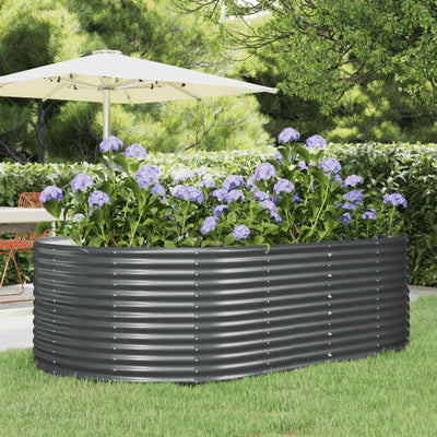 Vidaxx erhöhte Gartenbox Anthrazit 212x140x68 cm verzinkter Stahl
