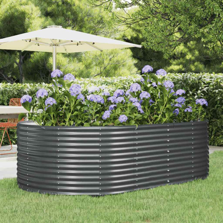 Vidaxx erhöhte Gartenbox Anthrazit 212x140x68 cm verzinkter Stahl