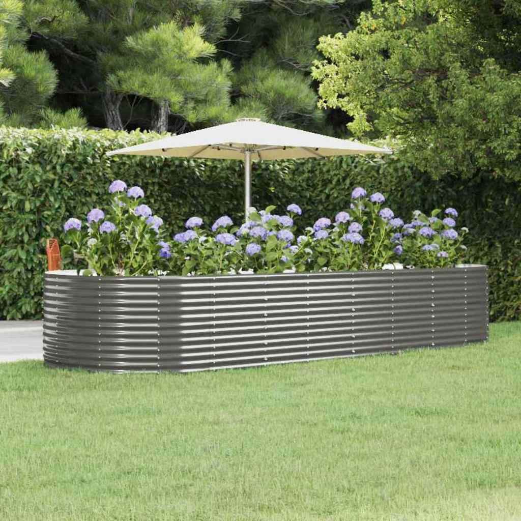 VIDAXL -Planungsbox 367x140x68 cm Pulver -Stahlgrau grau
