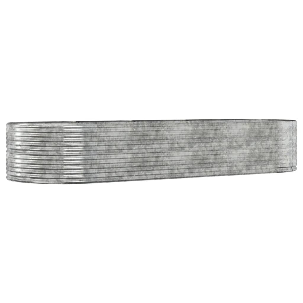 VIDAXL -Planungsbox 367x140x68 cm Pulver -Stahl Silber gefärbt