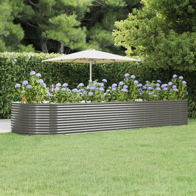 VIDAXL -Planungsbox 447x140x68 cm Pulver -beschichtetes Stahl grau