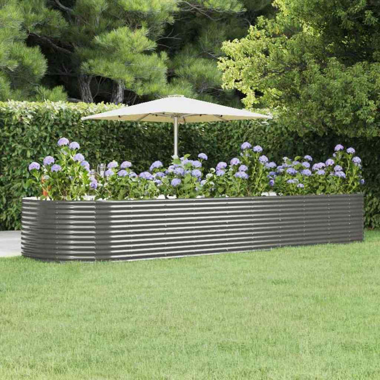 VIDAXL -Planungsbox 447x140x68 cm Pulver -beschichtetes Stahl grau
