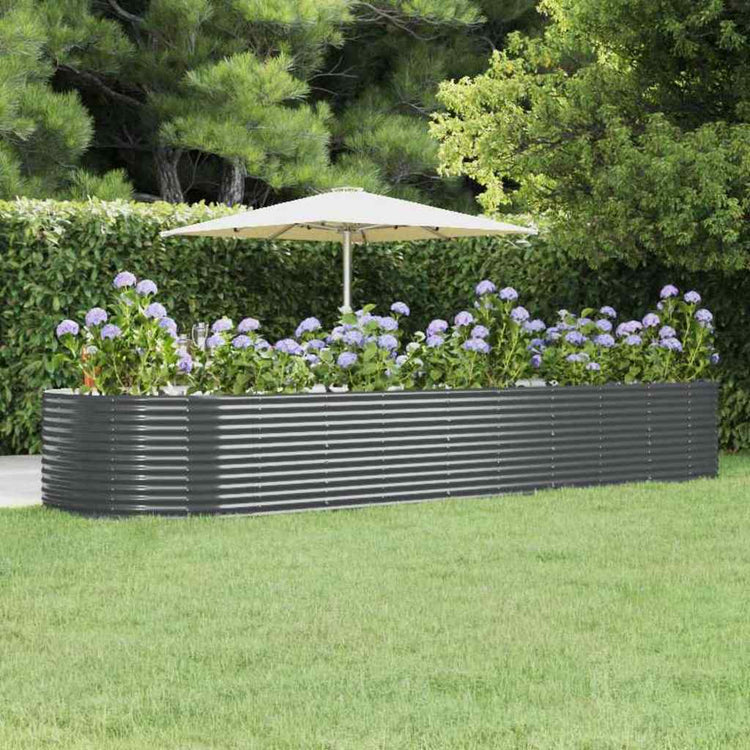 Vidaxx Pflanzgefäß 447x140x68 cm verzinkter Stahl Anthrazit