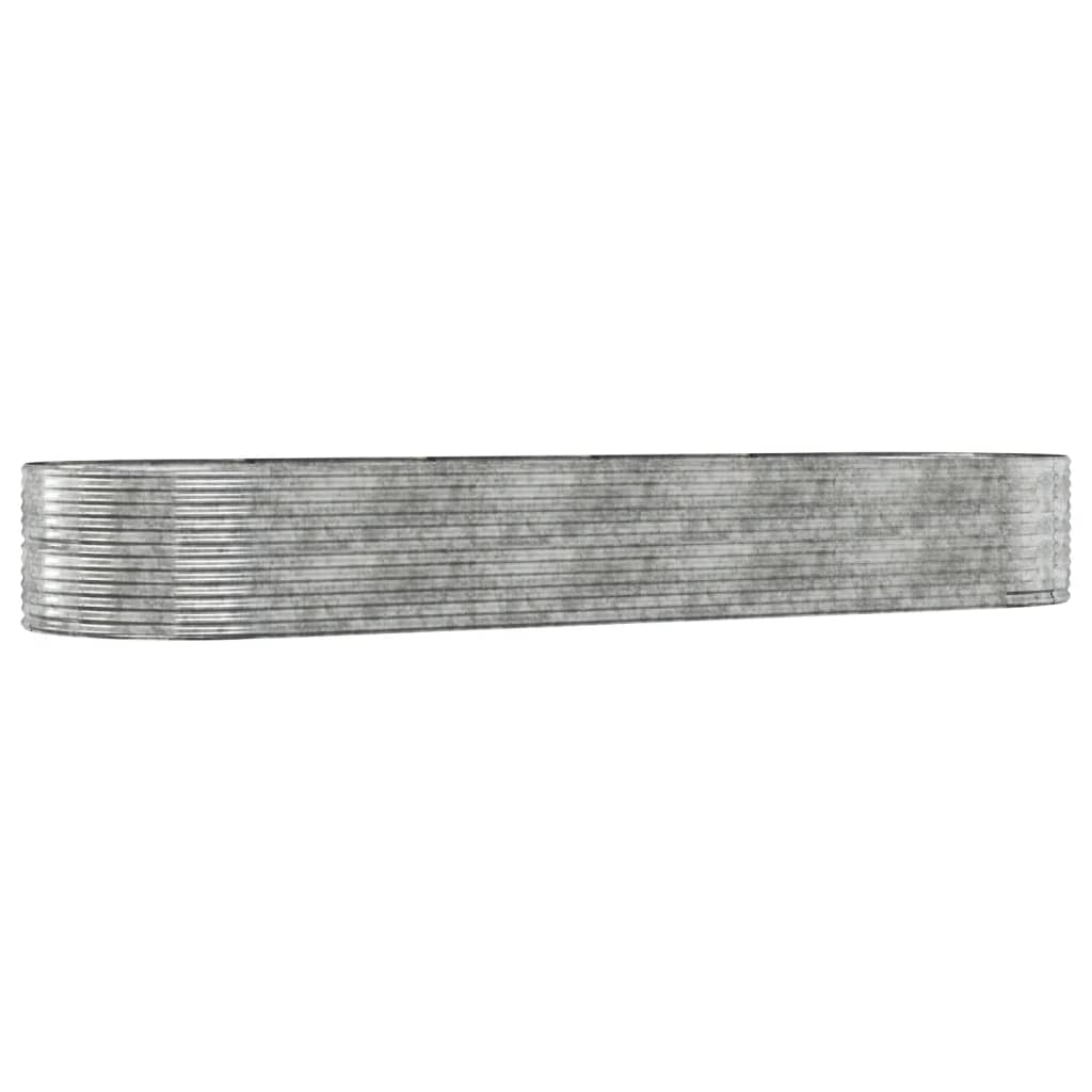 VIDAXL -Planungsbox 447x140x68 cm Pulver -beschichtetes Stahl Silber gefärbt
