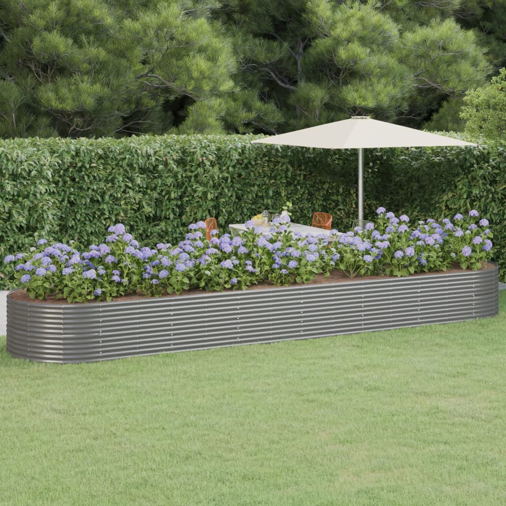 VIDAXL -Planungsbox 584x140x68 cm Pulver -Stahlgrau grau