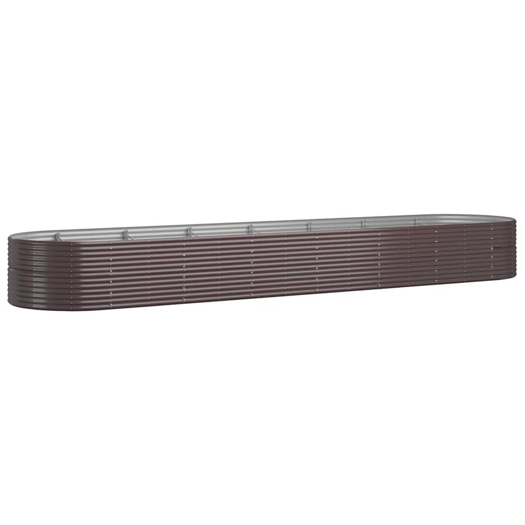 VIDAXL -Planungsbox 584x140x68 cm Pulver -beschichteter Stahlbraun