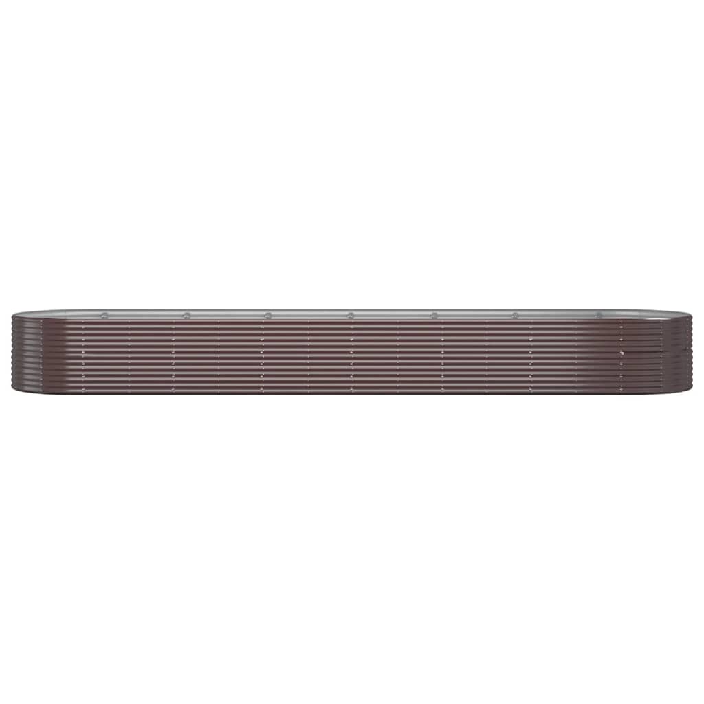 VIDAXL -Planungsbox 584x140x68 cm Pulver -beschichteter Stahlbraun