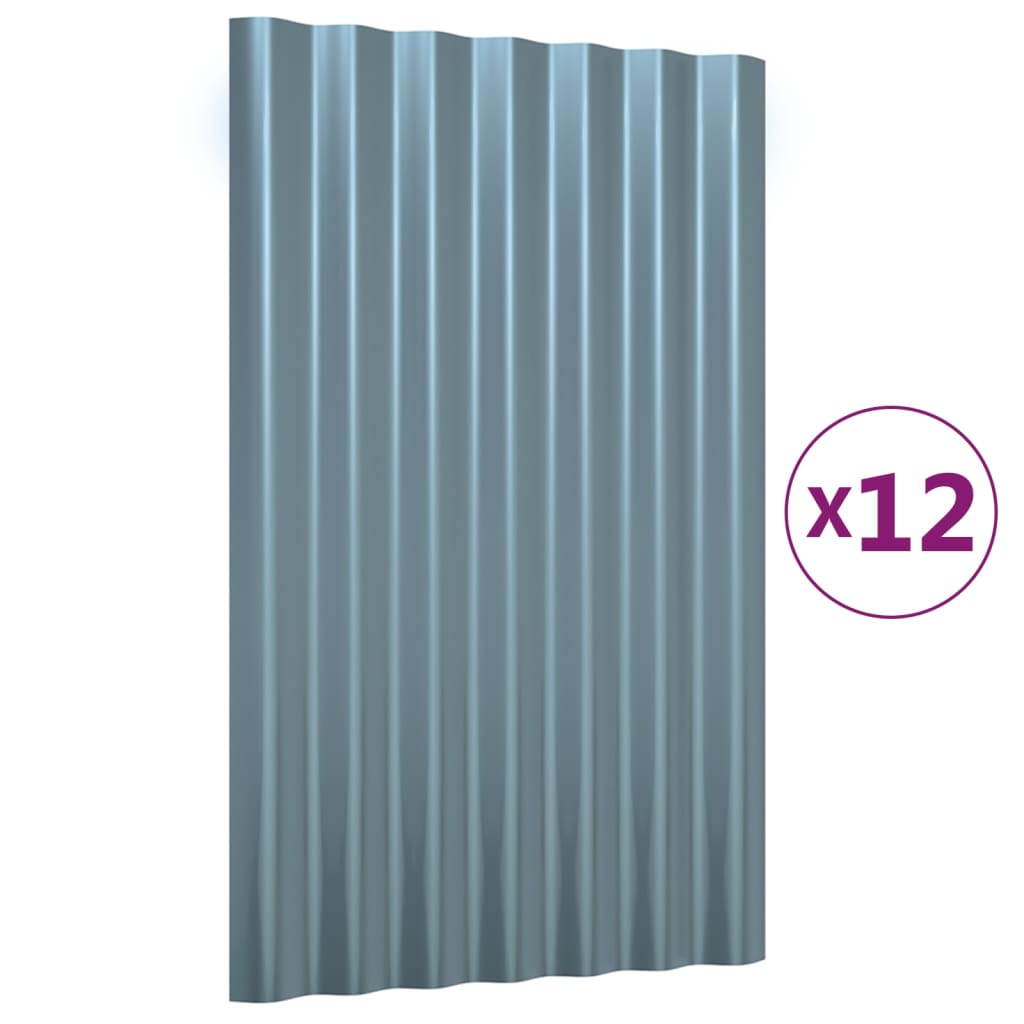 Vidaxx Dachpaneele 12 Stück 60x36 cm verzinkter Stahl grau