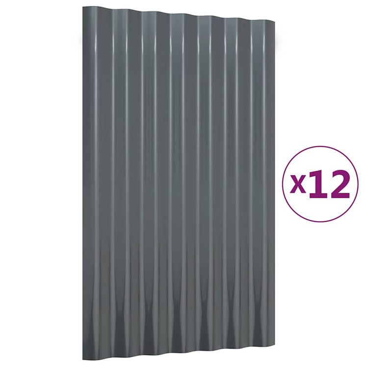 Vidaxx Dachpaneele 12 Stück 60x36 cm verzinkter Stahl Anthrazit