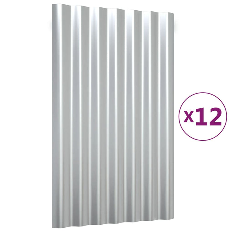 Vidaxx Dachpaneele 12 Stück 60x36 cm verzinkter Stahl silberfarben