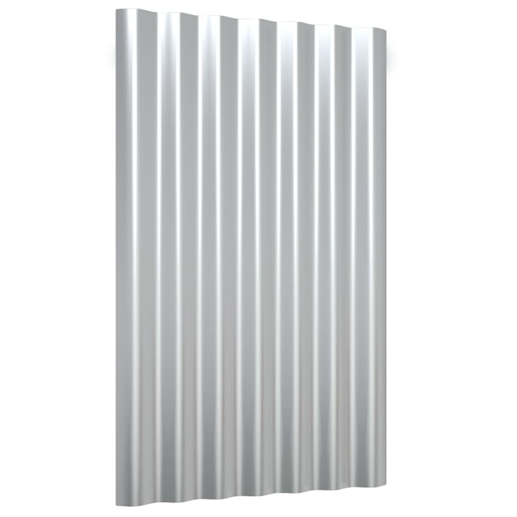 Vidaxx Dachpaneele 12 Stück 60x36 cm verzinkter Stahl silberfarben