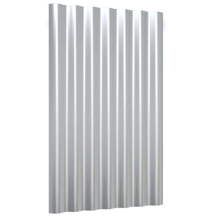 Vidaxx Dachpaneele 12 Stück 60x36 cm verzinkter Stahl silberfarben