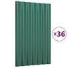 VIDAXL -Dachpaneele 36 ST 60x36 cm Pulver -Stahlgrün