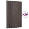 VIDAXL -Dachpaneele 36 ST 60x36 cm Pulver -Stahlbraun