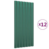 Vidaxx Dachpaneele 12 Stück 80x36 cm verzinkter Stahl grün - afbeelding 2