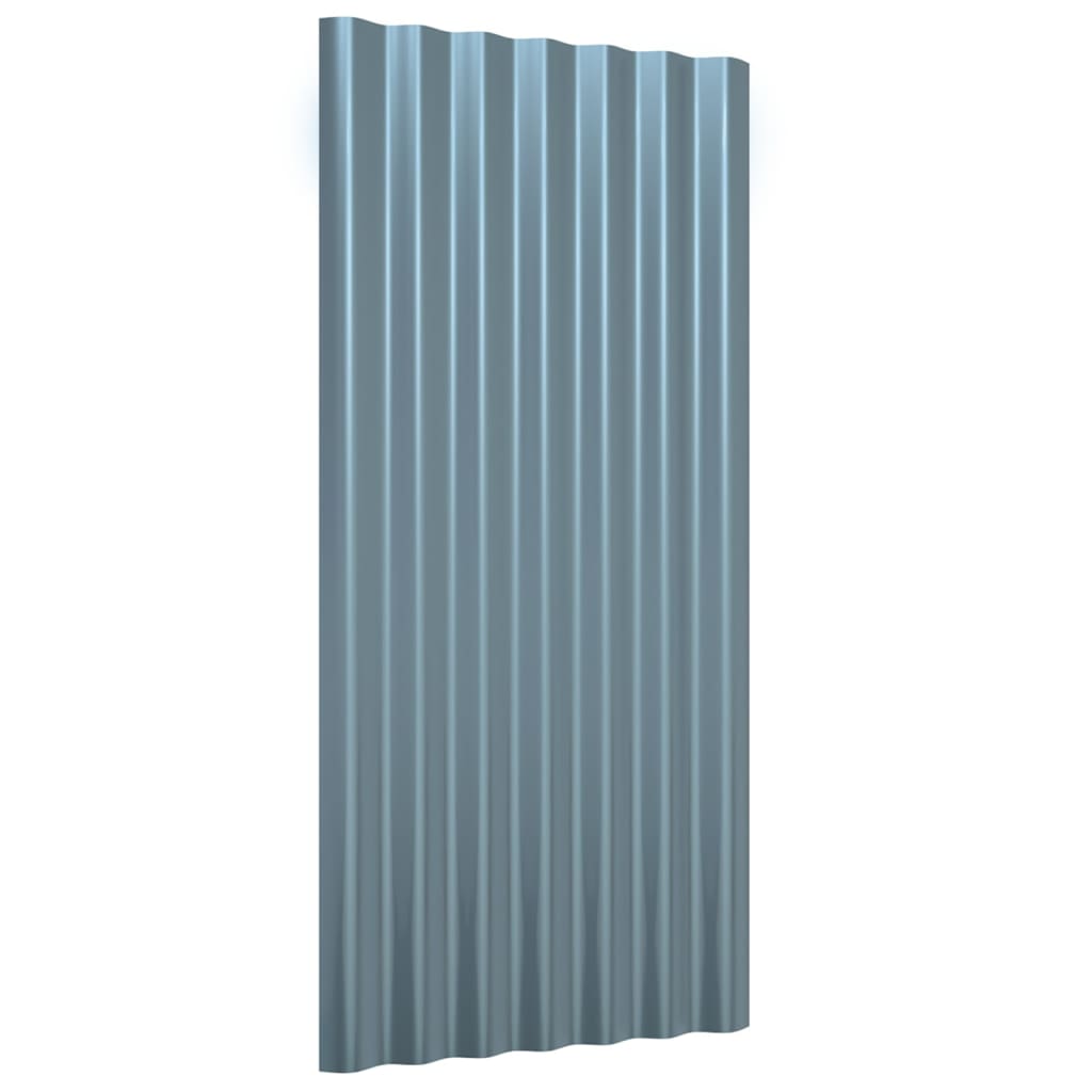 VIDAXL -Dachpaneele 12 ST 80x36 cm Pulver -Stahl grau