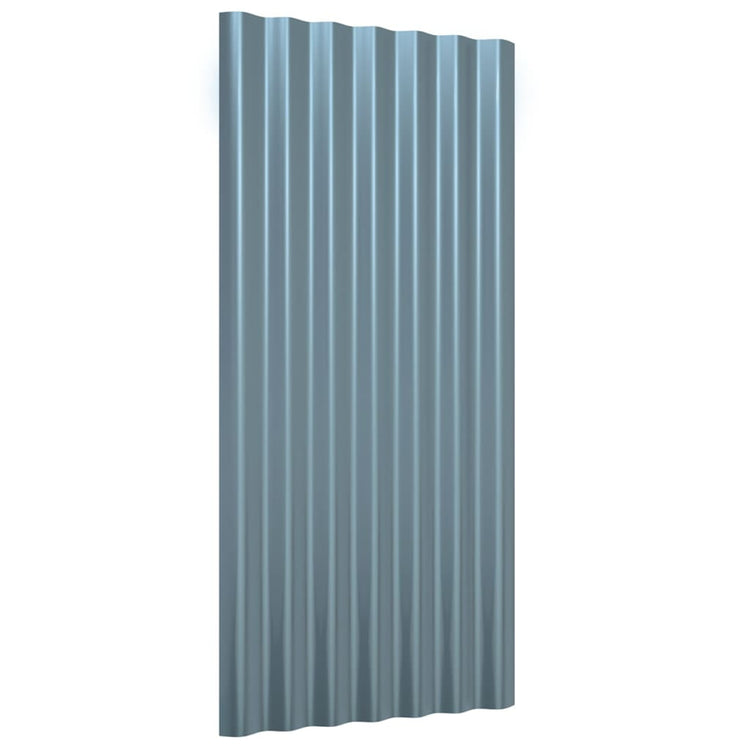 VIDAXL -Dachpaneele 12 ST 80x36 cm Pulver -Stahl grau