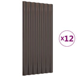 Vidaxx Dachpaneele 12 Stück 80x36 cm verzinkter Stahl braun - afbeelding 2
