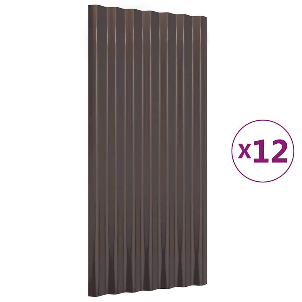 Vidaxx Dachpaneele 12 Stück 80x36 cm verzinkter Stahl braun
