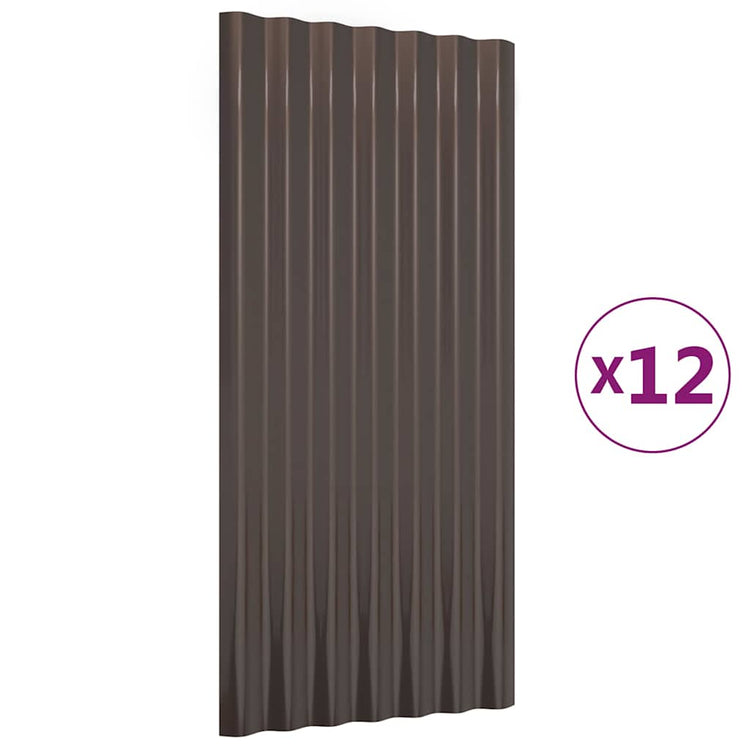 Vidaxx Dachpaneele 12 Stück 80x36 cm verzinkter Stahl braun