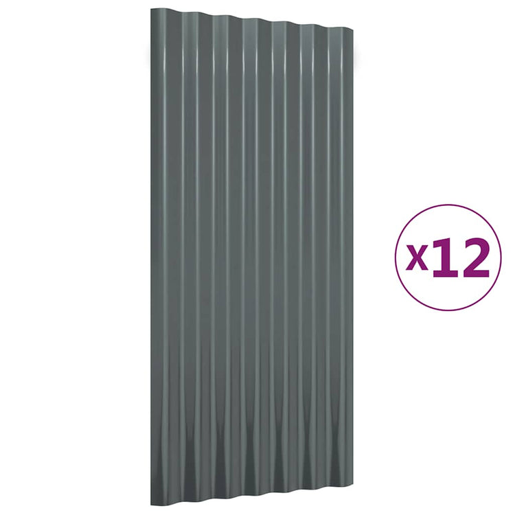 Vidaxx Dachpaneele 12 Stück 80x36 cm verzinkter Stahl Anthrazit