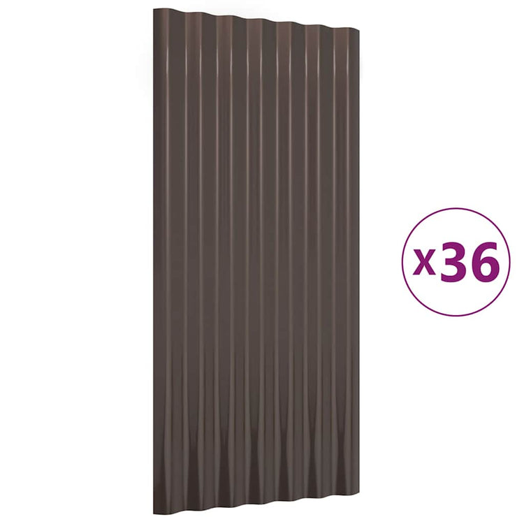 Vidaxx Dachpaneele 36 Stück 80x36 cm verzinkter Stahl braun