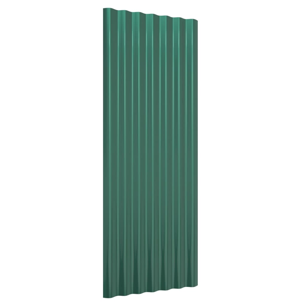 VIDAXL -Dachpaneelen 12 ST 100x36 cm Pulver -Stahlgrün