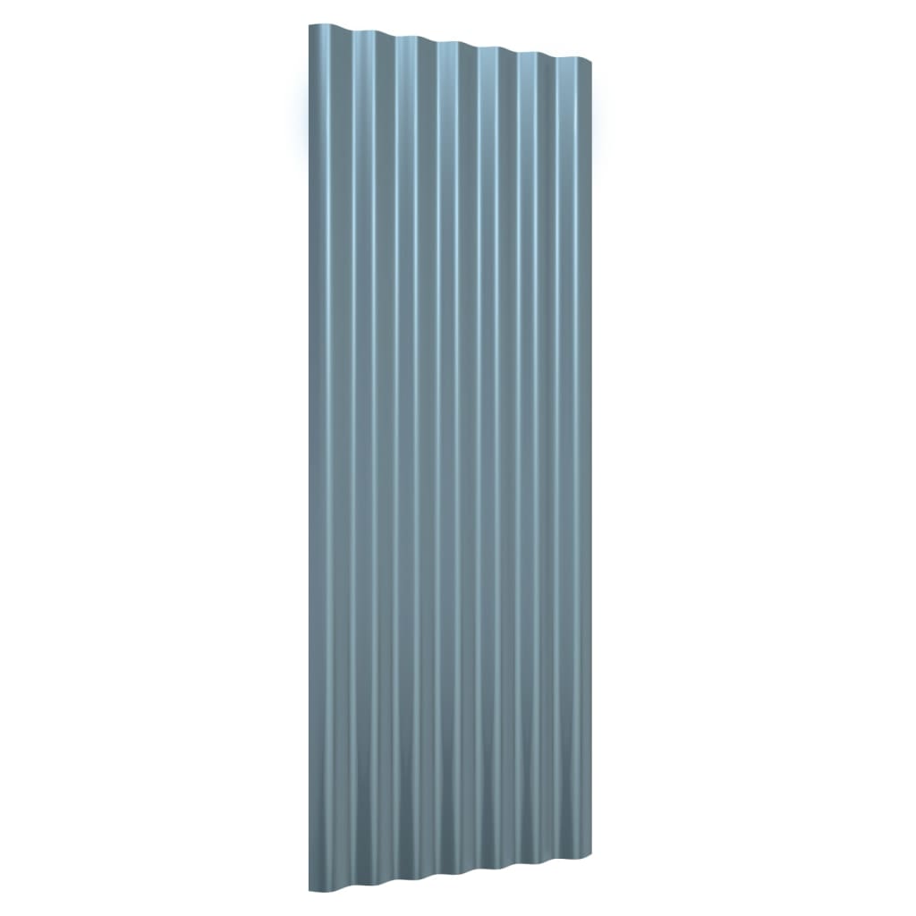 VIDAXL -Dachpaneele 12 ST 100x36 cm Pulver -Stahl grau