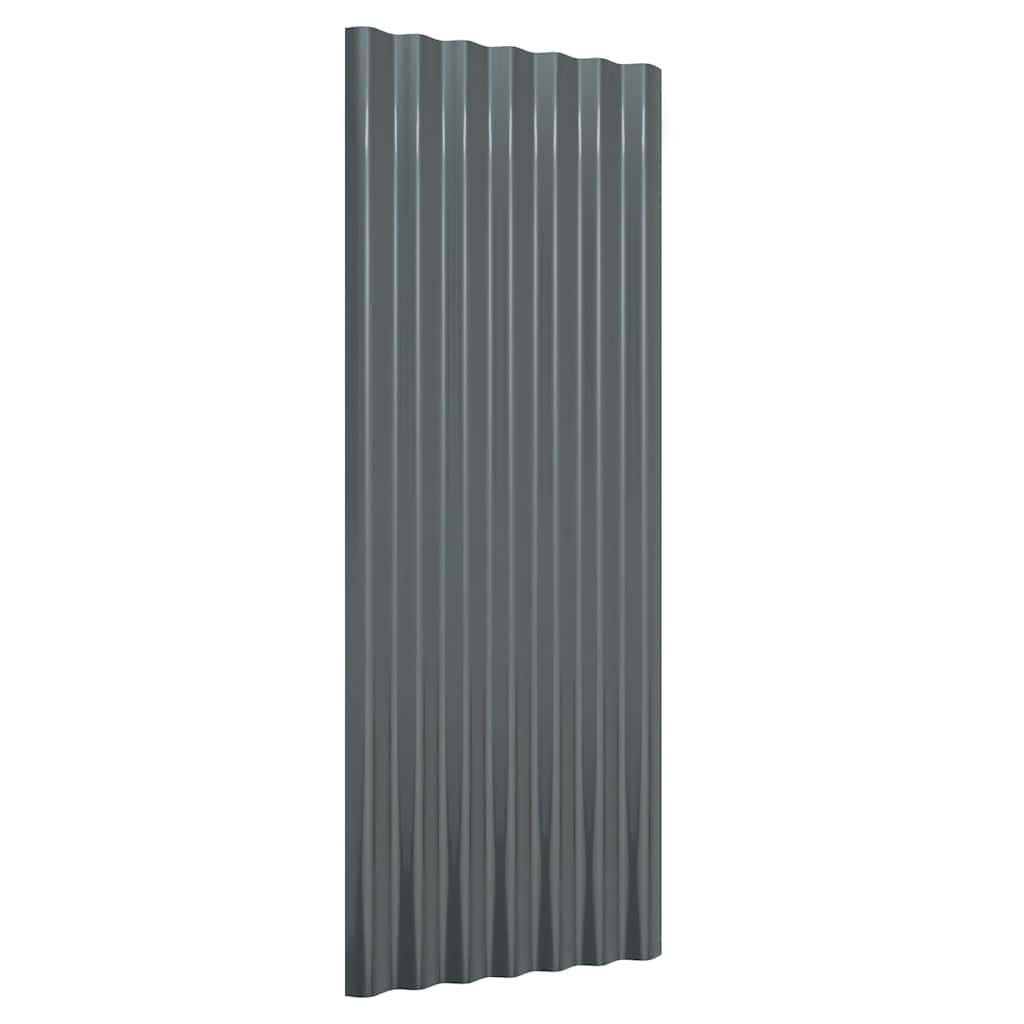 VIDAXL -Dachplatten 12 Stcs 100x36 cm Pulver -beschichtete Stahl -Anthrazit -Verschärfe
