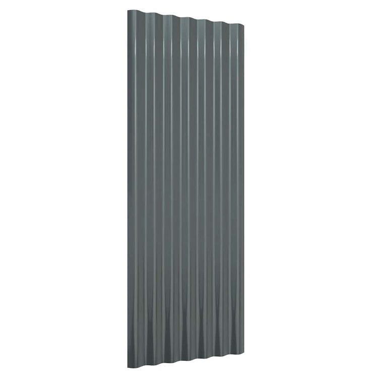 VIDAXL -Dachplatten 12 Stcs 100x36 cm Pulver -beschichtete Stahl -Anthrazit -Verschärfe