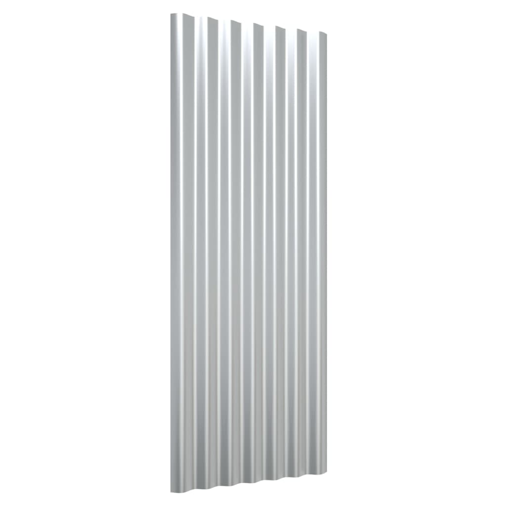VIDAXL -Dachpaneele 12 ST 100x36 cm Pulver -mit Silber gefärbter Stahl mit Stahlbeschichtung