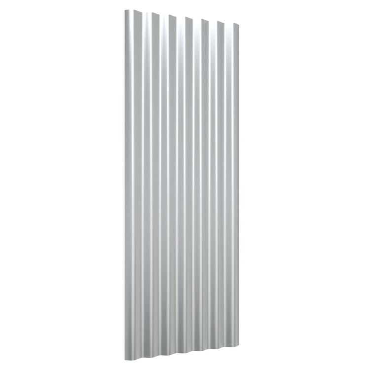 VIDAXL -Dachpaneele 12 ST 100x36 cm Pulver -mit Silber gefärbter Stahl mit Stahlbeschichtung