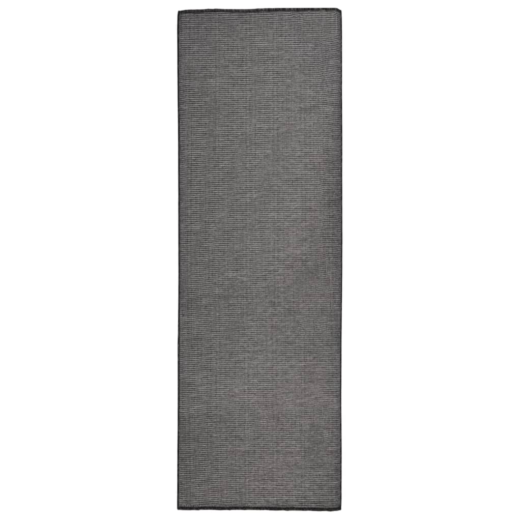 Vidaxl außerhalb des Teppichs flach gewebt 80x250 cm Grau