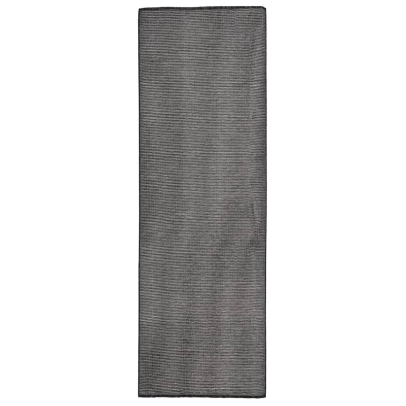 Vidaxl außerhalb des Teppichs flach gewebt 80x250 cm Grau