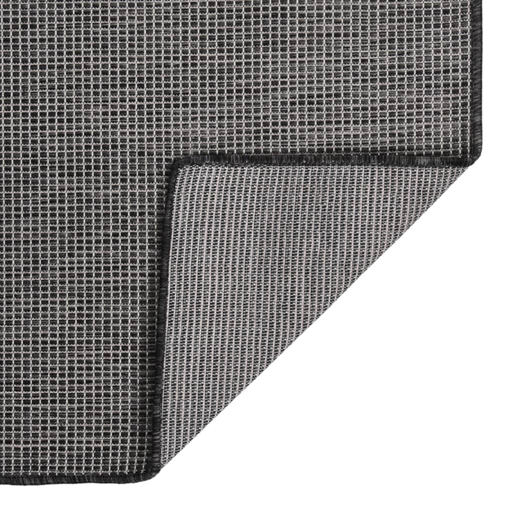Vidaxl außerhalb des Teppichs flach gewebt 80x250 cm Grau