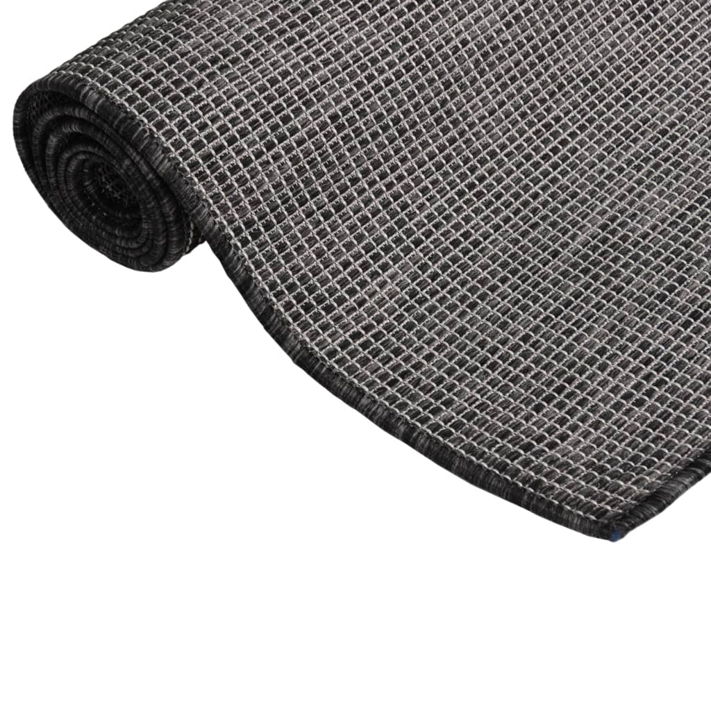 Vidaxl außerhalb des Teppichs flach gewebt 80x250 cm Grau
