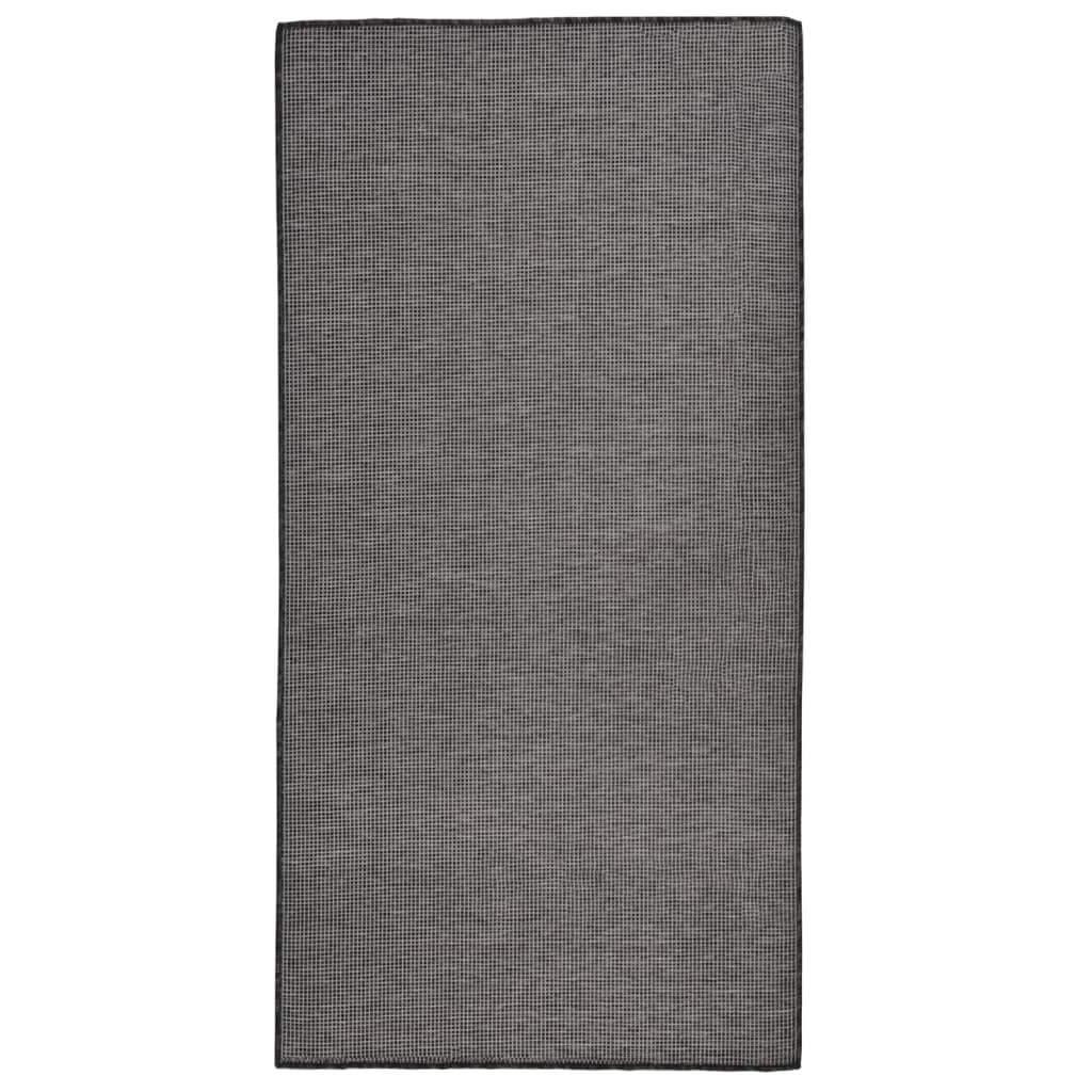Vidaxl außerhalb des Teppichs flach gewebt 100x200 cm Grau