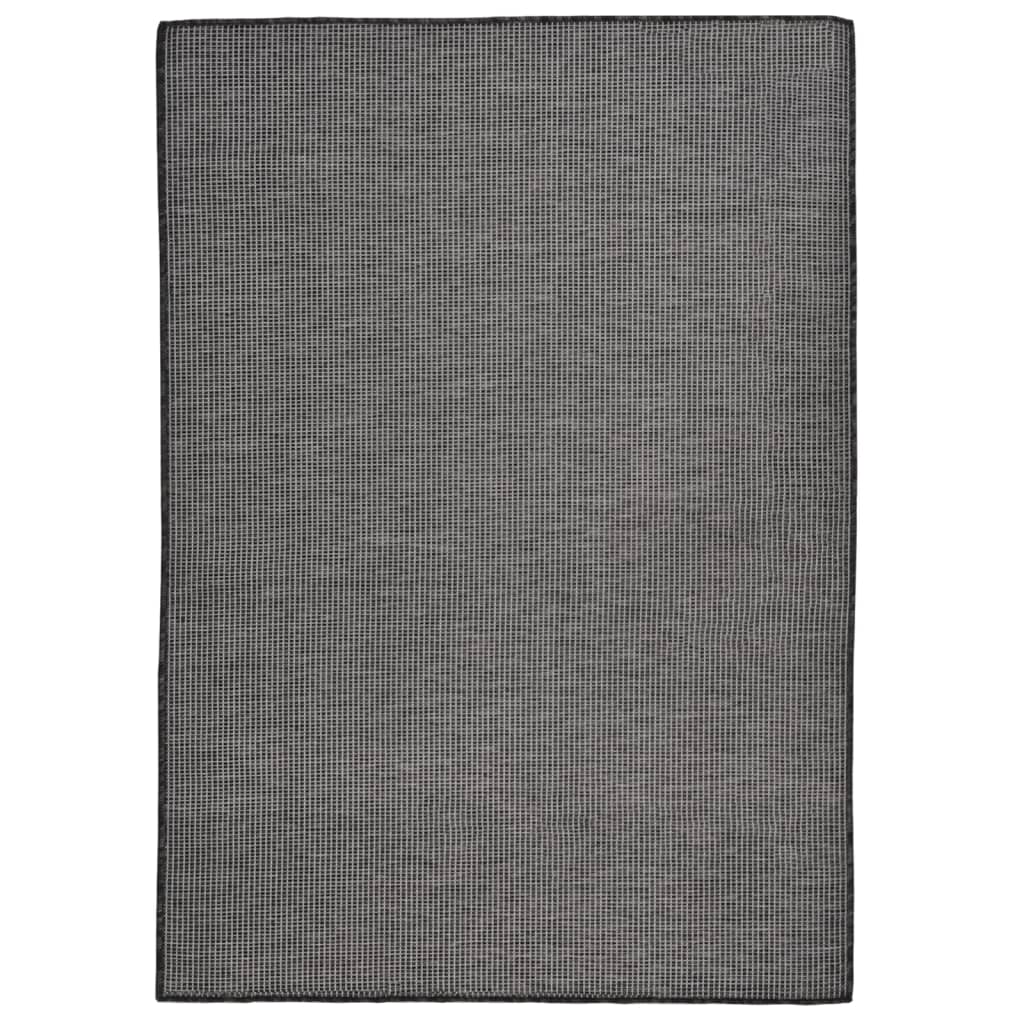 Vidaxl außerhalb des Teppichs flach gewebt 140x200 cm Grau